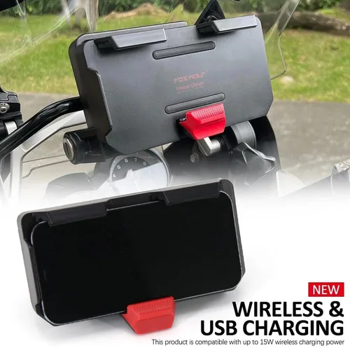 Miniatura 2 de El nuevo GPS teléfono móvil motocicleta navegación soporte soporte de carga inalámbrica con dos puertos USB para R1200GS/ADV F800GS ADV F700GS/ADV
