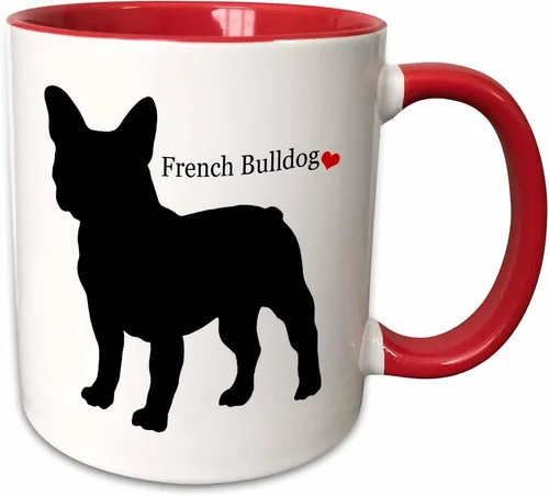 Miniatura 13 de 3dRose French Bulldog - Taza de dos tonos, 11 onzas, color negro