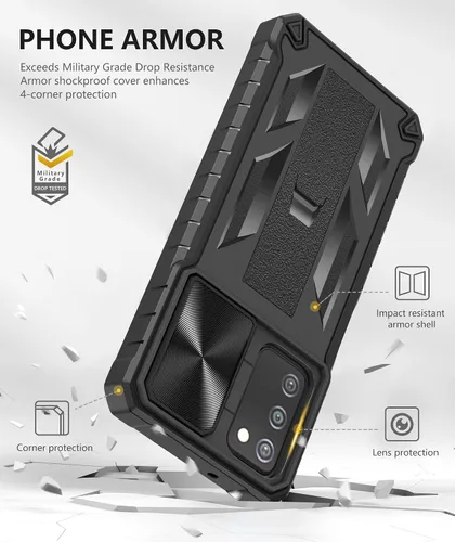 Miniatura 4 de SOiOS Funda protectora para Samsung Galaxy A03s: protección completa a prueba de caídas de grado militar con soporte Carcasa resistente a prueba