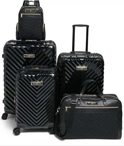 Miniatura 12 de Karl Lagerfeld Paris Carryon Spinner Wheels Hardside para mujer, Negro -, Carryon Spinner Wheels Hardside