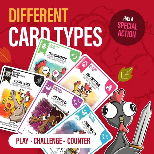 Miniatura 8 de Chicken Challengers Juego de cartas: estrategia hilarante para adultos y adolescentes, noche de juegos familiares, 2-8 jugadores, mayores de 13