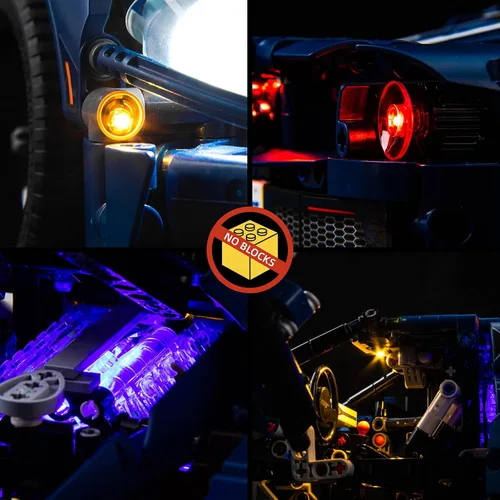 Miniatura 4 de BrickBling - Luz LED compatible con Lego Technic 2022 Ford GT 42154 Luz creativa compatible solo con Lego GT-Lights, sin