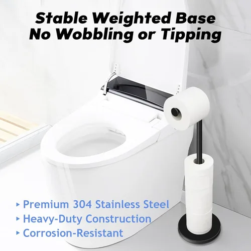 Miniatura 5 de TACGEA Soporte de Papel Higiénico, Soporte de Rollo de Papel Higiénico de Acero Inoxidable Independiente para Baño, Almacenamiento para 4 Rollos