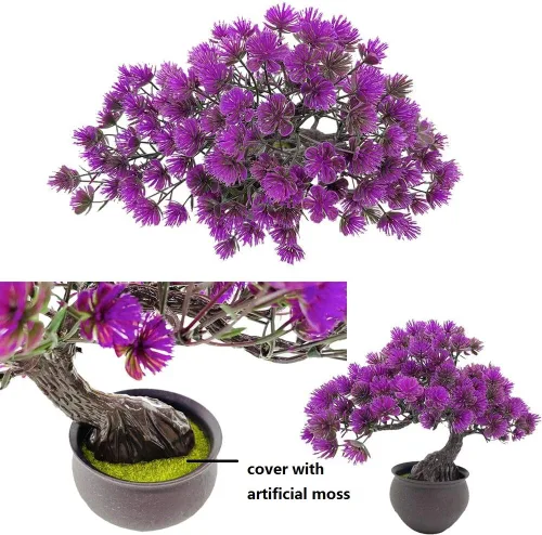 Miniatura 4 de Árbol de enebro artificial en maceta, pino japonés sintético, simulación de bonsái, jardín zen, planta falsa para el hogar, oficina, escaparate