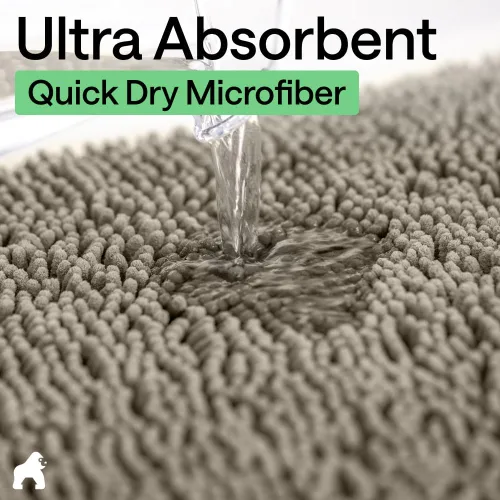 Miniatura 113 de Gorilla Grip - Tapete de baño de felpilla gruesa, suave y absorbente, secado rápido, de microfibra, con reverso de caucho, para piso de ducha, Nube