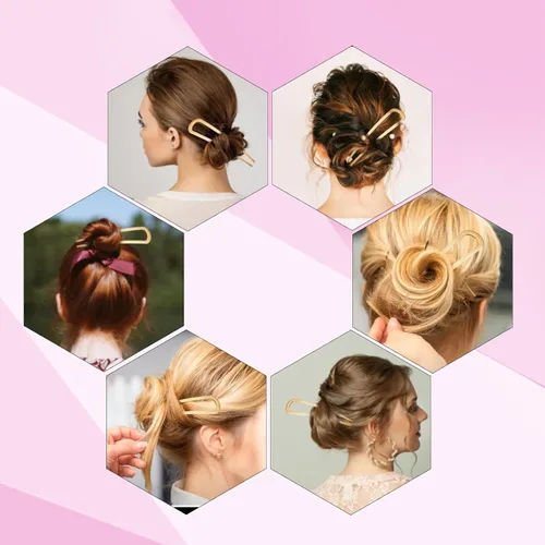 Miniatura 6 de 3 horquillas francesas de metal para cabello grueso, horquilla francesa para mujeres y niñas, tenedor de pelo en forma de U para cabello grueso