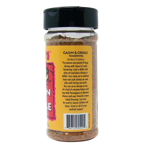 Miniatura 4 de Andy Roo's Condimento cajún y criollo, coctelera de 5 onzas (sin mezcla MSG)