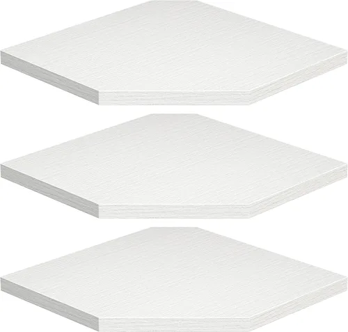 Miniatura 18 de Estante esquinero para montaje en pared, estantes de esquina flotantes, juego de 3 estantes de pared esquineros, estantes de almacenamiento de pared