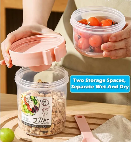 Miniatura 2 de Tazas de desayuno sobre la marcha, taza de ensalada para llevar, cereales de yogur, avena durante la noche, recipientes para parfait y aderezo