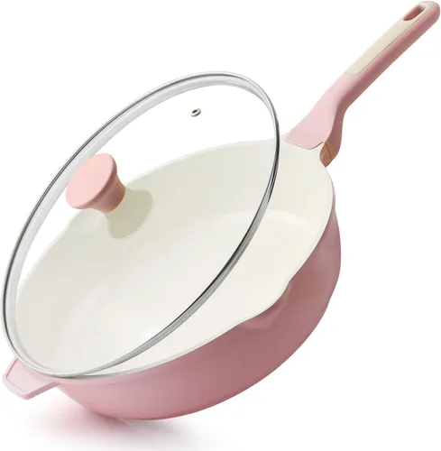 Miniatura 23 de SENSARTE Sartén Antiadherente, Sartén Profunda para Freír de 10/11/12 pulgadas, Sartén para Saltear con Tapa, Mango que se Mantiene Frío, Batería
