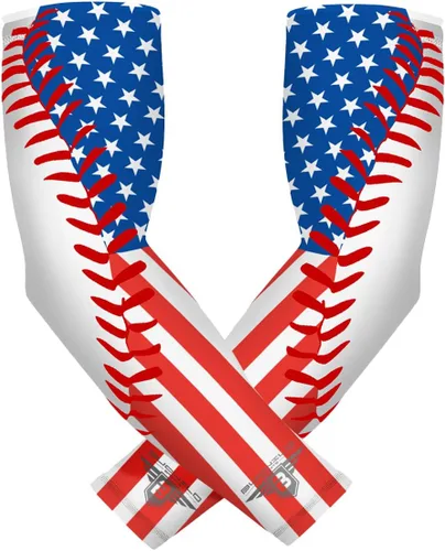 Miniatura 21 de Bucwild Sports Baseball Arm Sleeve - Youth & Adult 1 Pair - Football Basketball Cycling Tennis Bandera de EE.UU