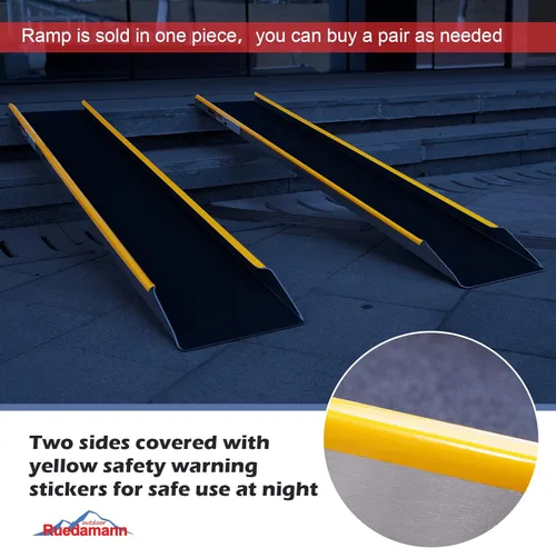 Miniatura 7 de Ruedamann Rampas de aluminio de 60 pulgadas para cortacéspedes, 1 rampa de carga ligera y resistente antideslizante de 5 pies de largo