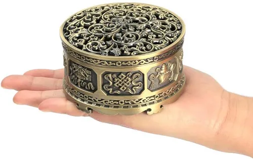 Miniatura 3 de Quemador de incienso tibetano, quemador de incienso de Buda, tamaño pequeño para cono, torre, incienso en polvo, incienso de bobina de 2H/4H