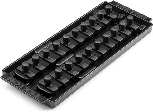 Miniatura 19 de TEKTON 3/8 Pulgadas de accionamiento x 8 Pulgadas de riel de enchufe, 10 clips (negro) OSR11210 Fabricado en EE. UU