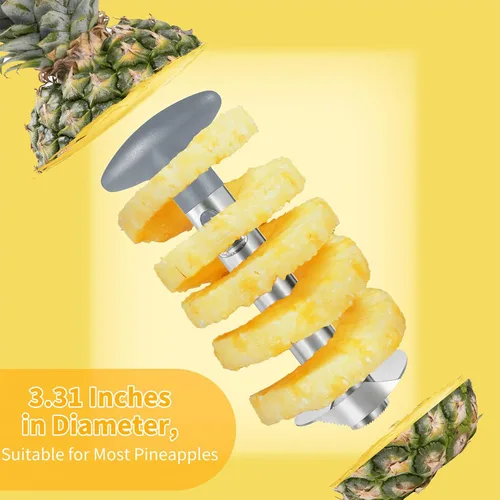 Miniatura 3 de Descorazonador de Piña, [Mejorado, Reforzado, Cuchilla Más Gruesa] Newness Premium Descorazonador de Piña, Herramienta de Cocina de Acero Inoxidable