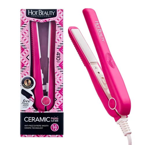 Miniatura 9 de Hot Beauty Mini plancha plana profesional de cerámica de 1/2 pulgada, antiencrespamiento, calentamiento rápido, estilo versátil para cabello rizado