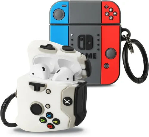 Miniatura 17 de [Paquete de 2] Gedicht para Airpods 2ª generación, divertida consola de juegos de dibujos animados 3D, diseño de caja de zapatos de silicona suave