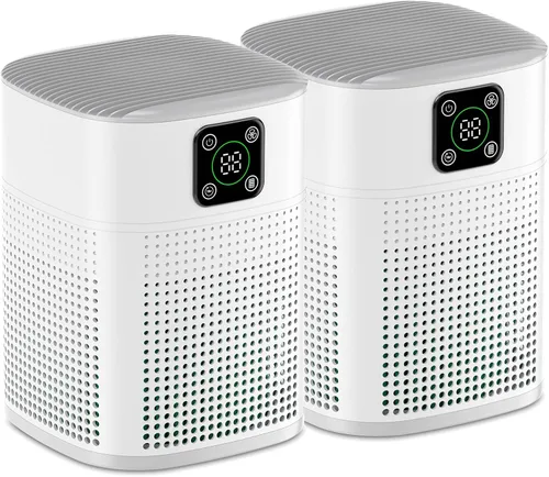 Paquete de 2 purificadores de aire para dormitorio del hogar de hasta 2190 pies cuadrados, purificador de aire Honeyuan H13 HEPA con entrada de aire