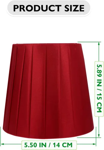 Miniatura 5 de Lurrose Pantalla de tela con clip, pantalla de lámpara, pantalla clásica, moderna, mediana, para mesa de pie, lámpara de noche (rojo) decoración