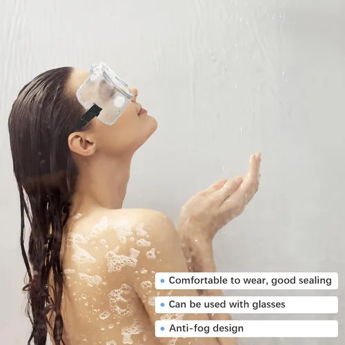 Miniatura 4 de Paquete de 2 gafas de ducha ajustables, protectores de pestañas y cejas, protector de ojos después de cirugía de cataratas
