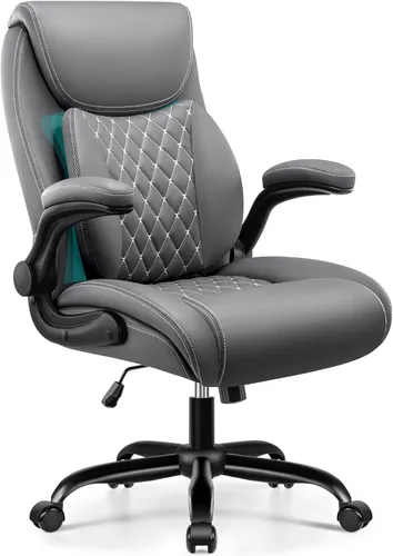 BESTFAIR Silla de oficina, silla ejecutiva de escritorio para computadora con soporte lumbar para aliviar el dolor de espalda baja, silla ergonómica