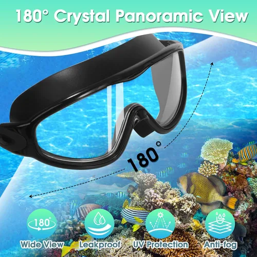 Miniatura 2 de EverSport Paquete de 2 gafas de natación para niños, gafas de natación antivaho para niñas y niños de 3 a 15 años