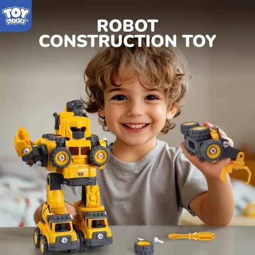 Miniatura 2 de TOY Life Juguetes para niños de 3, 4, 5, 6, 7 años, vehículos de construcción, robots transformadores, juguetes para niños, 5 en 1, juguetes