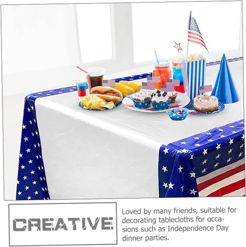 Miniatura 9 de Disposable Independence Day Tablecloth for Buffet Parties Patriotic Theme Party Table Cover and Use Kitchen Table Decoration
