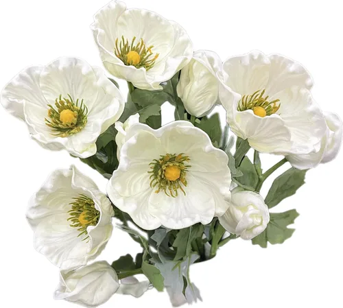 Miniatura 9 de Ramo de flores de anémona artificial de tacto real, 5 uds, decoración para el hogar (naranja)