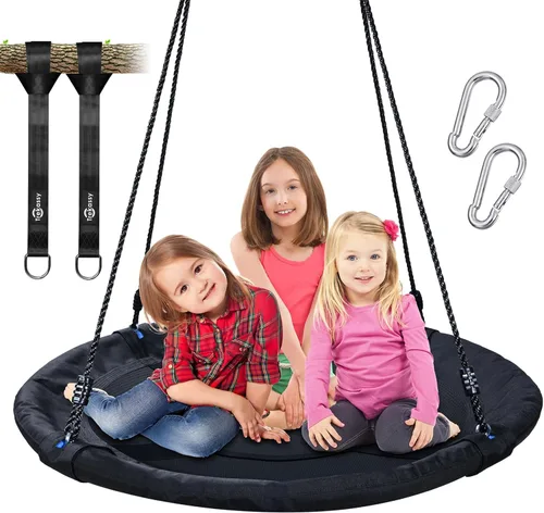 Trekassy - Columpio de árbol de 40.0 in, soporta 700 lb, para niños, adultos, 900D, Oxford, resistente al agua con 2 piezas de correas para colgar