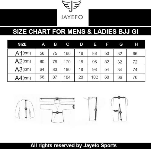 Miniatura 4 de Jayefo Cinturón deportivo brasileño Jiu Jitsu Gi para hombres y mujeres uniforme de agarre preencogido GIS ultra ligero Kimonos para adultos BJJ Gi