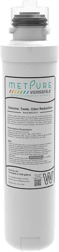 Metpure Filtro de agua en línea de reemplazo rápido del cartucho de torsión solamente. 1/4 "para refrigerador, máquina de hielo, cafetera, reduce el