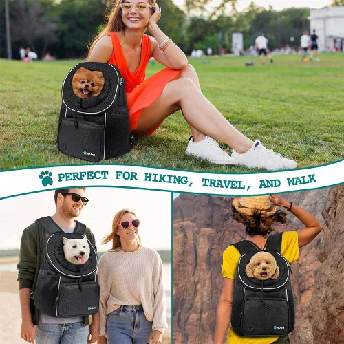 Miniatura 6 de PetAmi Mochila Transportadora Frontal para Perros, Mochila Transportadora Ajustable para Perros Mascotas Gatos en el Pecho, Transportadora Ventilada