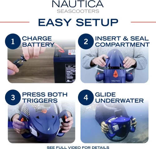 Miniatura 6 de Nautica Navigator and Skipper Underwater Seascooters, Designed for Younger Recreational Divers and Snorkelers