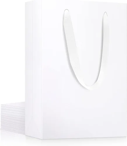 Miniatura 30 de EUSOAR Bolsas de compras de papel con asas, paquete de 25 bolsas pequeñas de papel kraft de 5.9 x 2.3 x 7.8 pulgadas, bolsa de mercancía