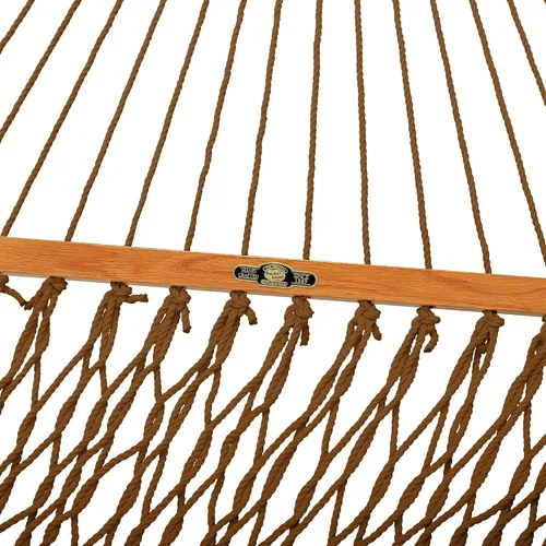 Miniatura 5 de Original Pawleys Island Hamaca individual de cuerda DuraCord marrón antiguo – 12 pies x 50 in., 1 persona, capacidad de 450 libras, barra