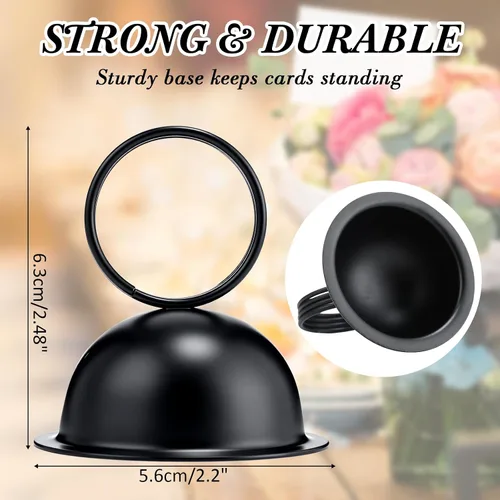 Miniatura 2 de MorningRo 24 soportes de metal para tarjetas de mesa de boda, soportes de números de mesa, letreros de mesa de menú para boda, Navidad, restaurante