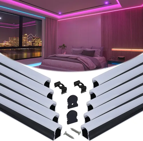 Miniatura 8 de Muzata Paquete de 10 canales LED de 6.6 pies/6.6 ft excelente sin manchas con cubierta blanca lechosa más gruesa, sin puntos calientes, tira LED más