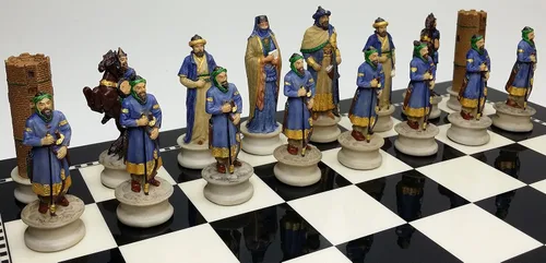 Miniatura 6 de Juego de ajedrez de las Cruzadas de la época medieval Árabes vs Cristianos - SIN tablero
