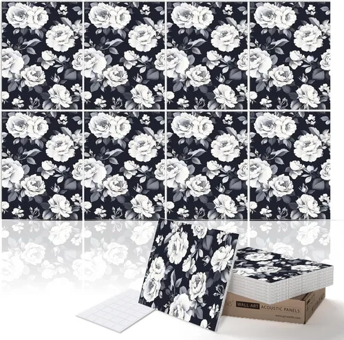 Miniatura 19 de PINWELIFE® Paneles acústicos para pared, paneles absorbentes a prueba de sonido, para el hogar y la oficina, amortiguadores decorativos absorbentes