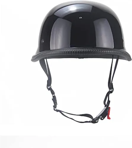 Casco de media gorra de calavera novedoso alemán, color negro mate, brillante o opaco, talla S, M, L, XL, XXL Negro brillante