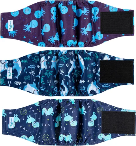 Miniatura 9 de Leekalos Pañales para perros machos (paquete de 3), bandas de vientre de alta absorción para perros machos, lavables y reutilizables (koala, S)