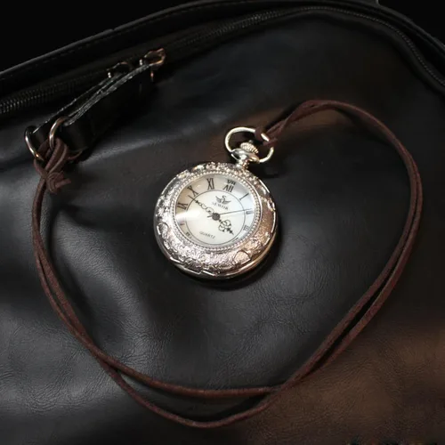 Miniatura 6 de SEWOR Reloj de bolsillo de cuarzo Shell Dial lupa caso con dos tipos de cadena cuerometal