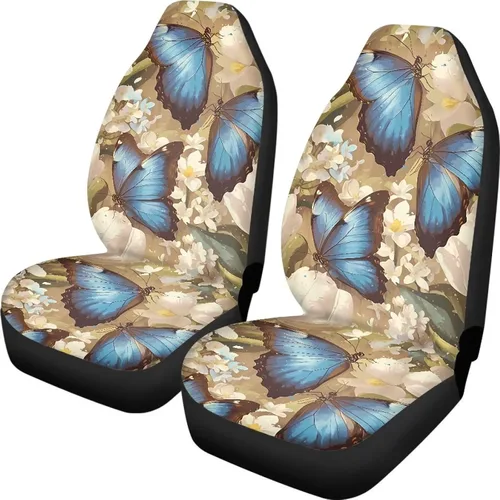 Miniatura 26 de Funda de asiento de automóvil con margaritas bohemias, diseño hippy arcoíris, margarita, flores, antideslizante, SUV, sedán, furgoneta, protector