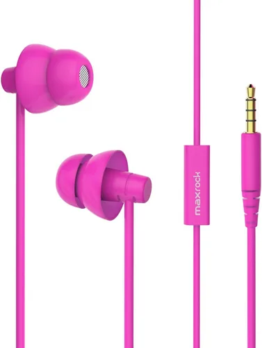 Miniatura 13 de MAXROCK (TM) Auriculares de silicona suave total con micrófono para dormir, opción de viaje para teléfonos celulares, tabletas y conector de 0.138