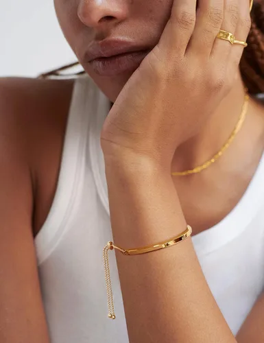 Miniatura 4 de WOWORAMA Pulseras deslizantes ajustables para mujer, pulsera de amistad para mujer, pulsera bolo de oro, oro blanco, oro rosa