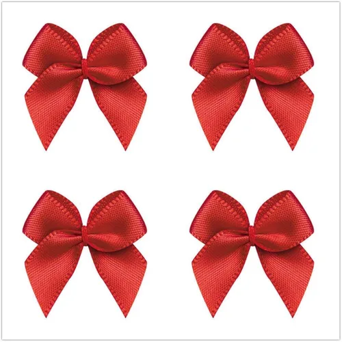 Miniatura 8 de VIVIQUEN 50 mini lazos de satén de cinta de flores de 0.984 in x 1.024 in, apliques de bricolaje para costura, álbumes de recortes, boda, regalo