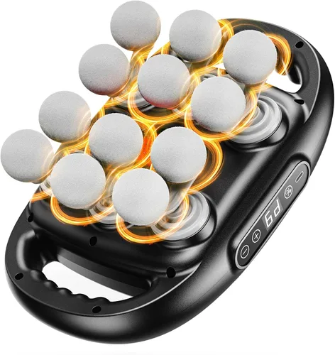 Miniatura 7 de Pistola de masaje de 6 cabezas, masajeador de espalda de tejido profundo con 9 intensidades ajustables y 9 modos, masajeador eléctrico de percusión