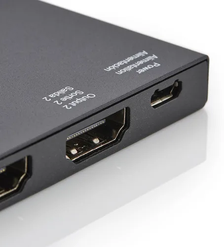 Miniatura 5 de Amazon Basics - Divisor HDMI 1 entrada y 2 salidas, 4K@60Hz para monitores duales, solo duplica la imagen, negro Negro - 4K/60Hz