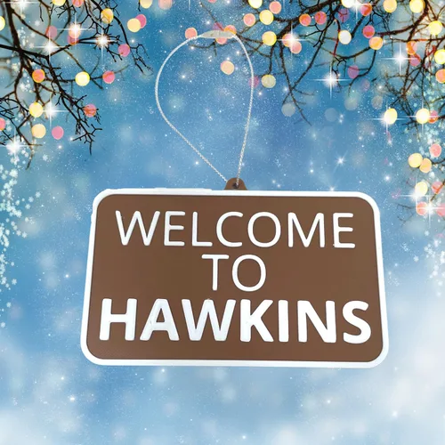Miniatura 4 de Adorno navideño de Welcome to Hawkins, perfecto para fanáticos de Stranger Things, adorno decorativo de vacaciones, fabricado en los Estados Unidos
